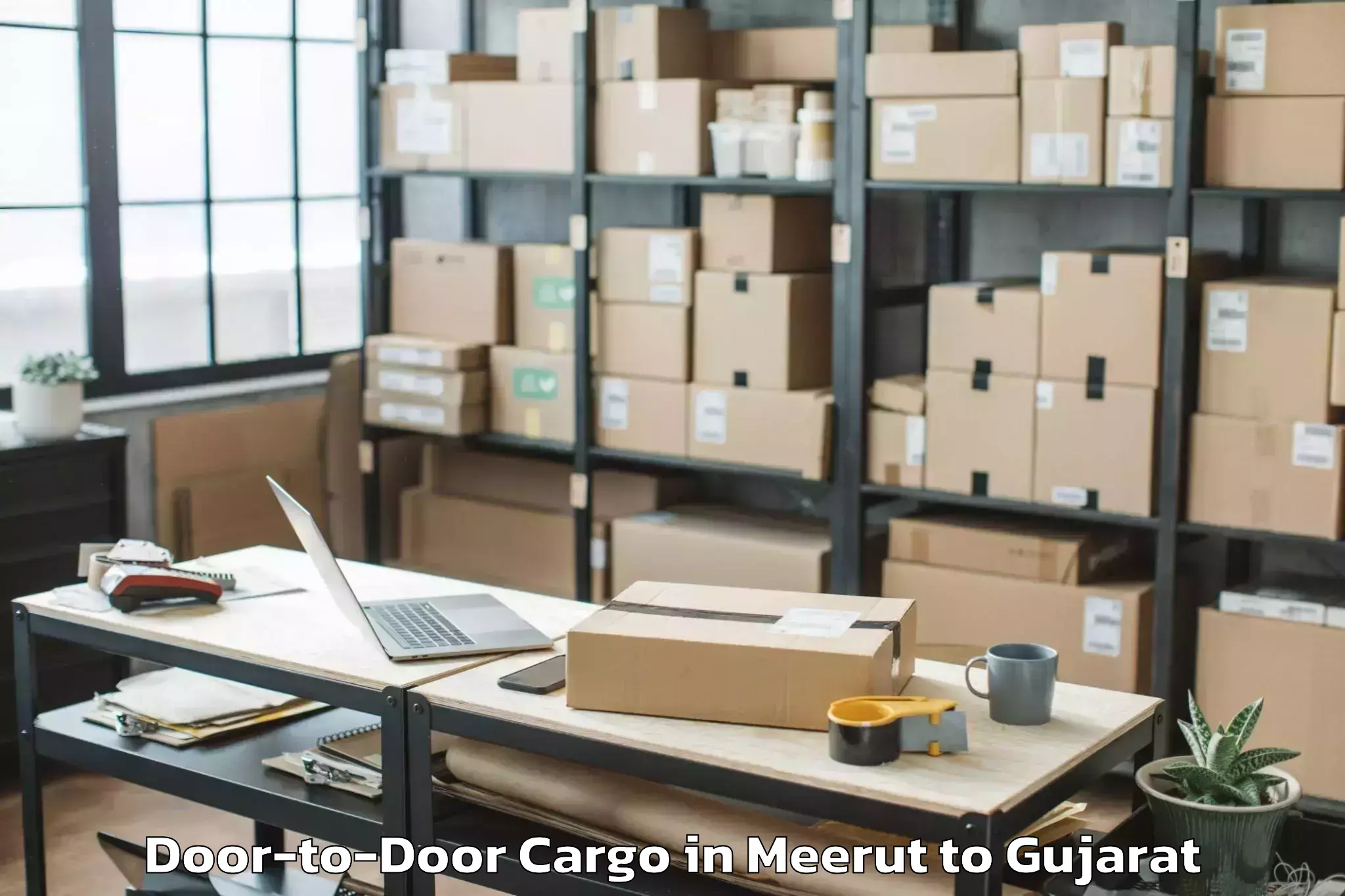 Book Meerut to Lunavada Door To Door Cargo Online